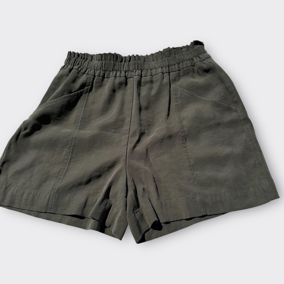 SIMPLY VERA VERA WANG Women Landis Short Pull On High Waist Olive Green Petite M - Picture 1 of 7